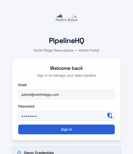PipelineHQ - North Ridge Renovations Demo